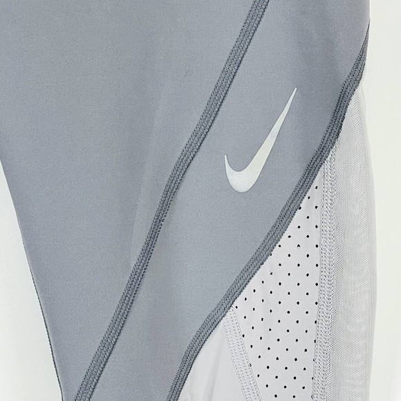 Nike Dri-Fit Grey Mesh Side Panels Compression Pull On Leggings Womens Sz Small - Picture 5 of 9